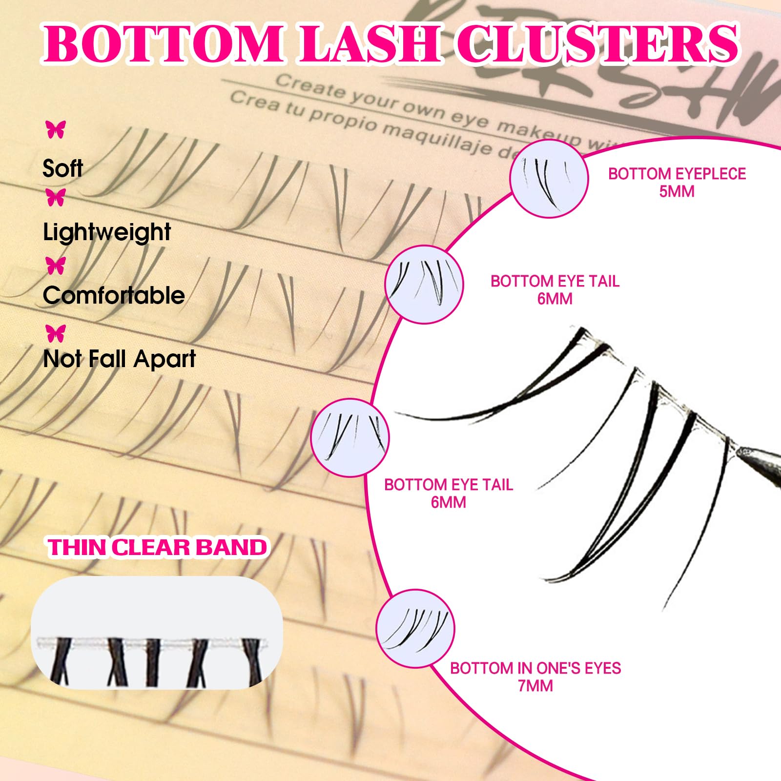 BERSHNOR sturdy lower-lash band supports a natural, comfortable fit.