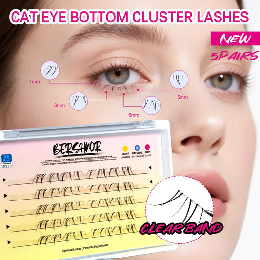 BERSHNOR lower-lash clusters elongate outer corners for a lifted, elongated gaze.