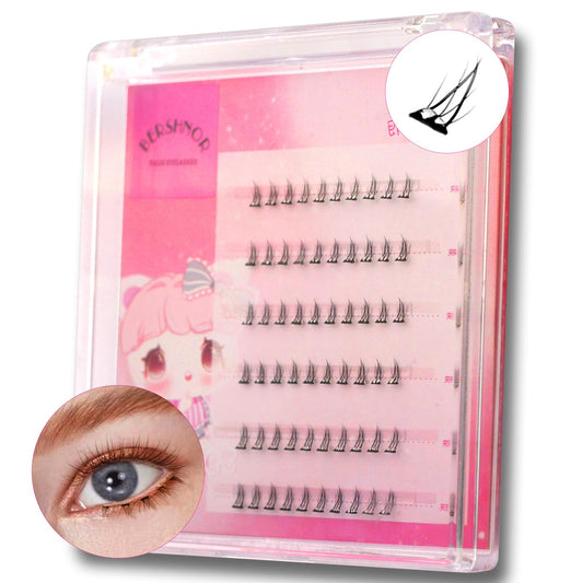 Bershnor self-adhesive bottom lashes spike cluster add subtle depth to eye makeup