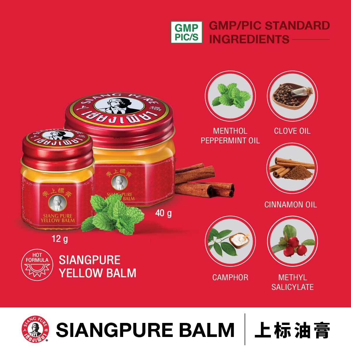 Back view of Bertram Siang Pure Yellow 40g Massage Balm 6 Pack