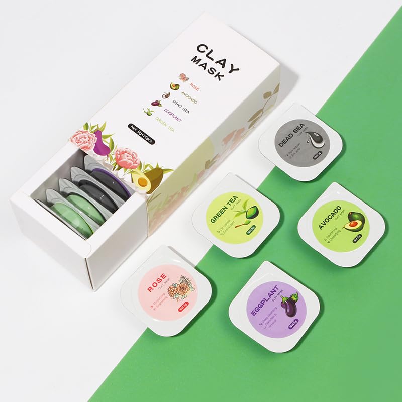 BERVEAL Organic Clay Mask Kit packaging highlights premium skincare setup for daily use.
