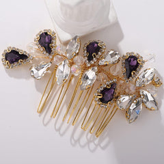BERYUAN bridal hair comb with rhinestone teardrop for radiant wedding sparkle