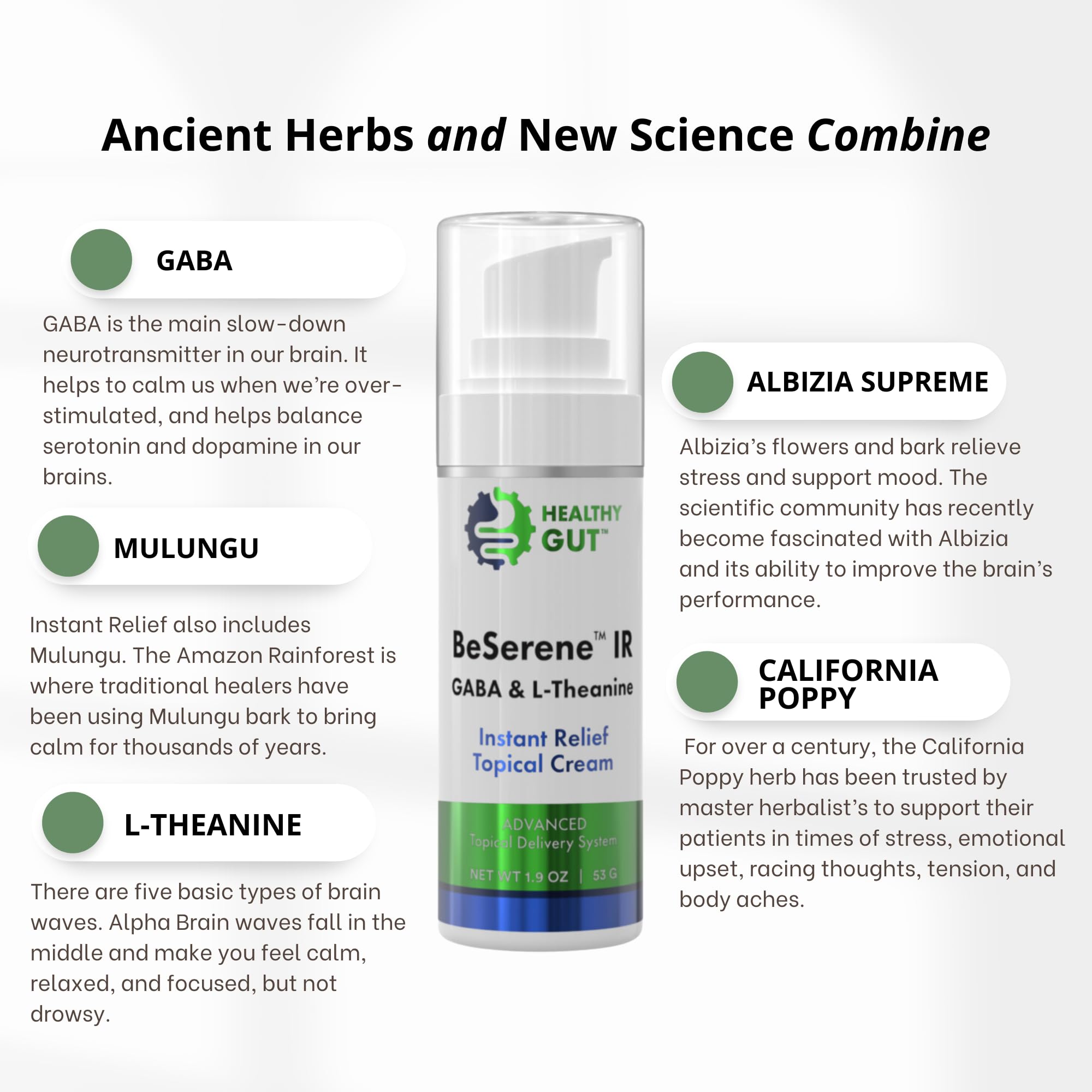 Side view of BeSerene IR topical cream jar