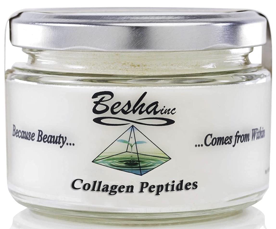Besha Verisol collagen powder bottle highlights premium German-made formula for daily skin vitality