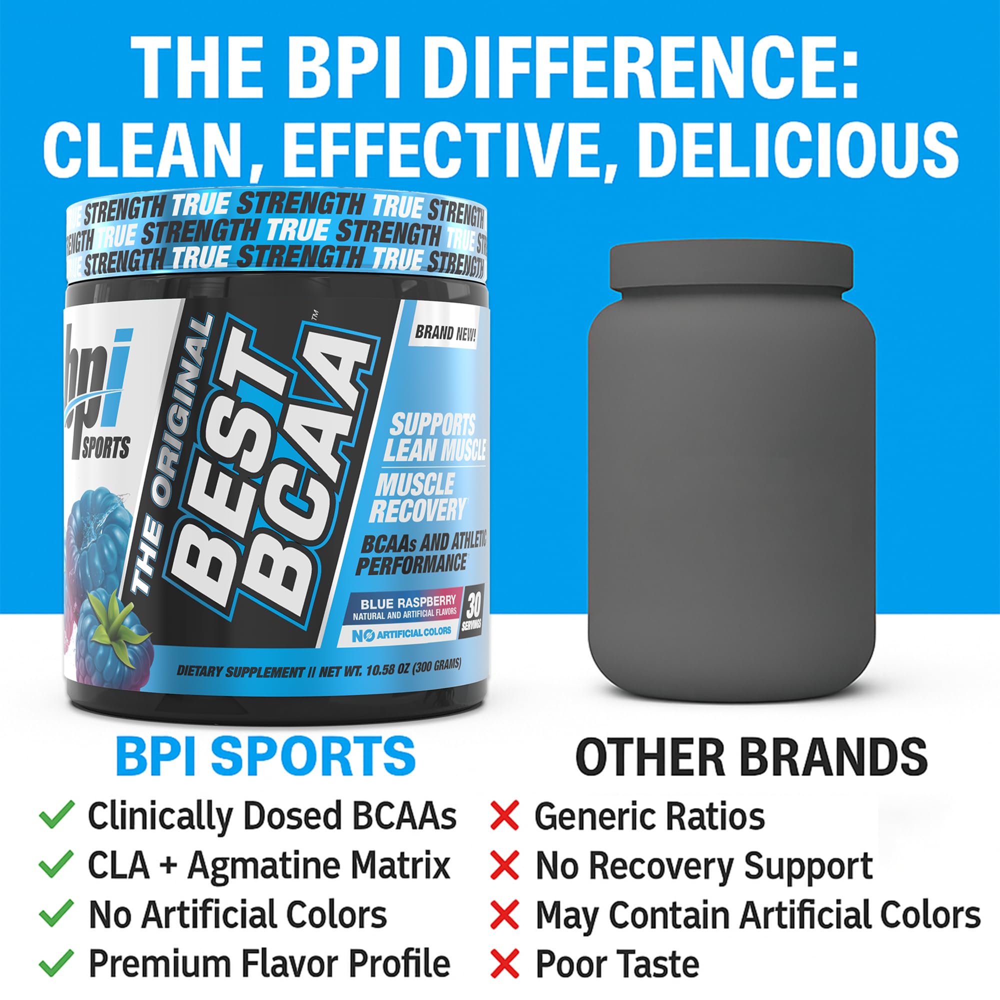 Glass of Blue Raspberry BCAA drink after mixing