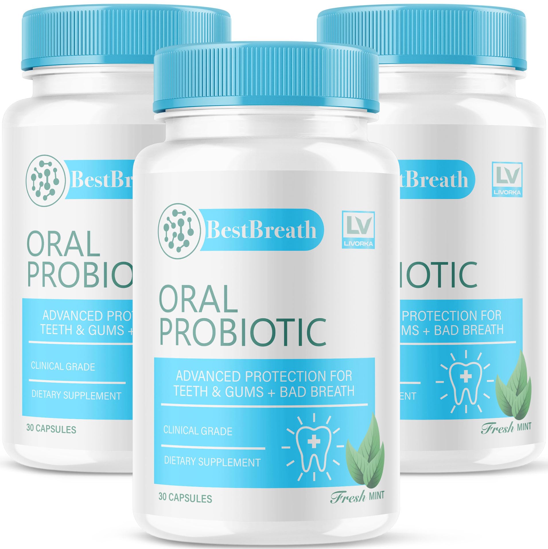 Best Breath Oral Probiotic bottle with 90 capsules (3-month supply)