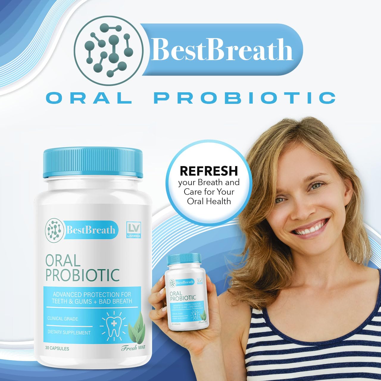 Five-month supply shown with 150 capsules