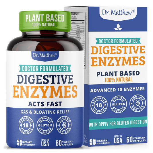 Product image: Best Digestive Enzymes for women and men with 18-enzyme formula (Lactase, Lipase, Amylase, Bromelain)