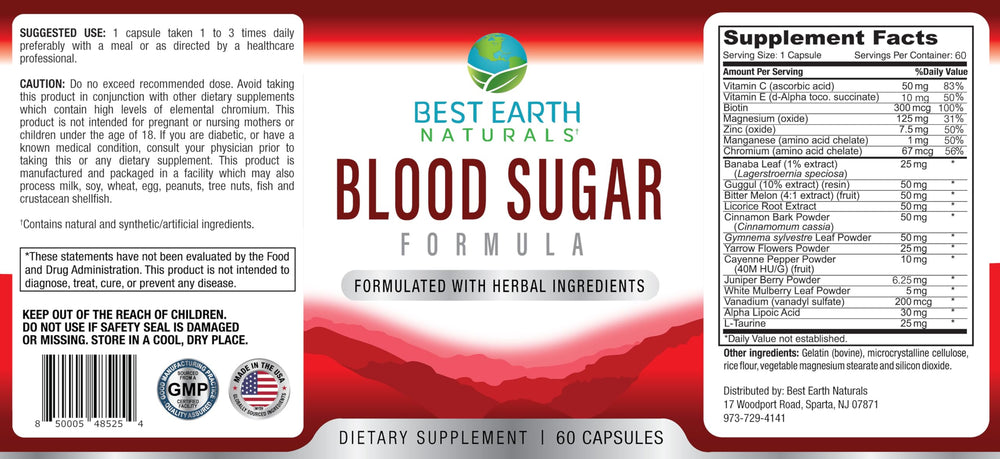 Guggul in the Best Earth Naturals Blood Sugar Formula