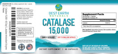 Label on Best Earth Naturals Catalase 15,000-unit supplement