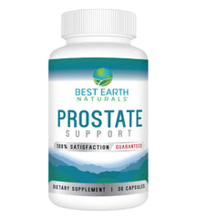 Bottle of Best Earth Naturals Prostate Support supplement on a white background