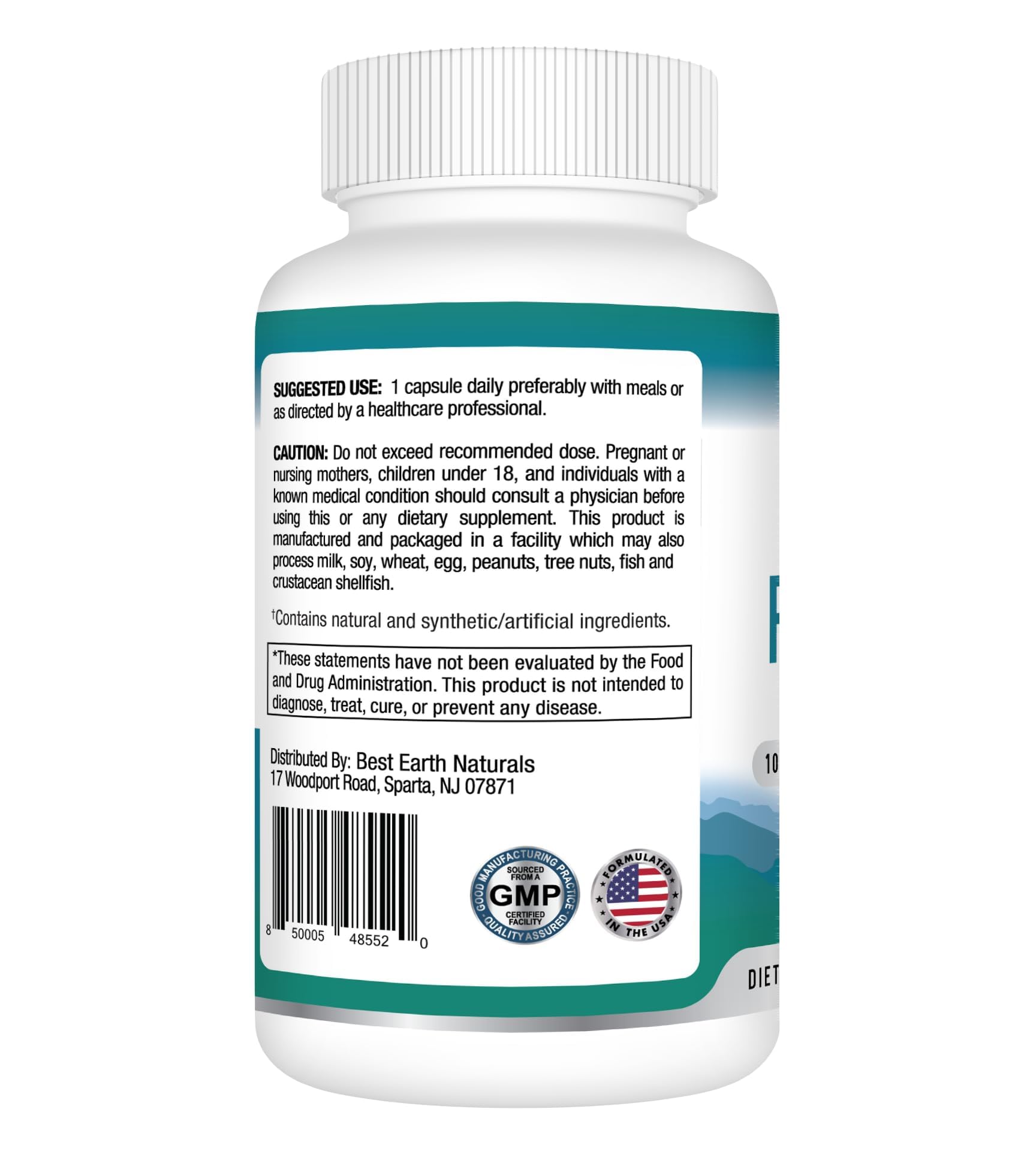 Saw Palmetto berries and vitamins featured in the supplement