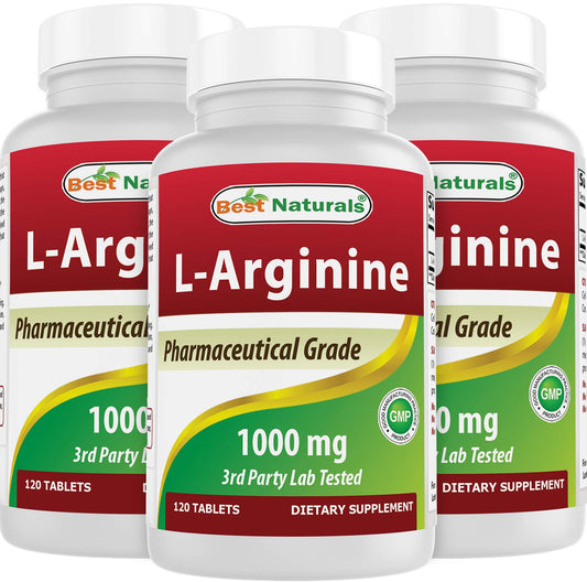 Best Naturals L-Arginine 1000 mg 3-pack bottle front view