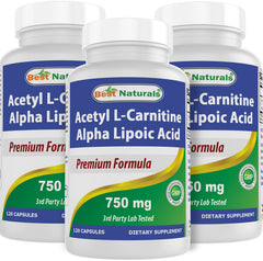 Best Naturals Acetyl L-Carnitine Alpha Lipoic Acid capsules for daily supplement use.