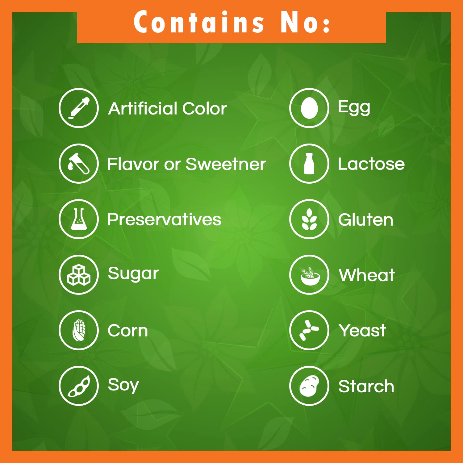 Supplement facts panel for 750 mg capsule