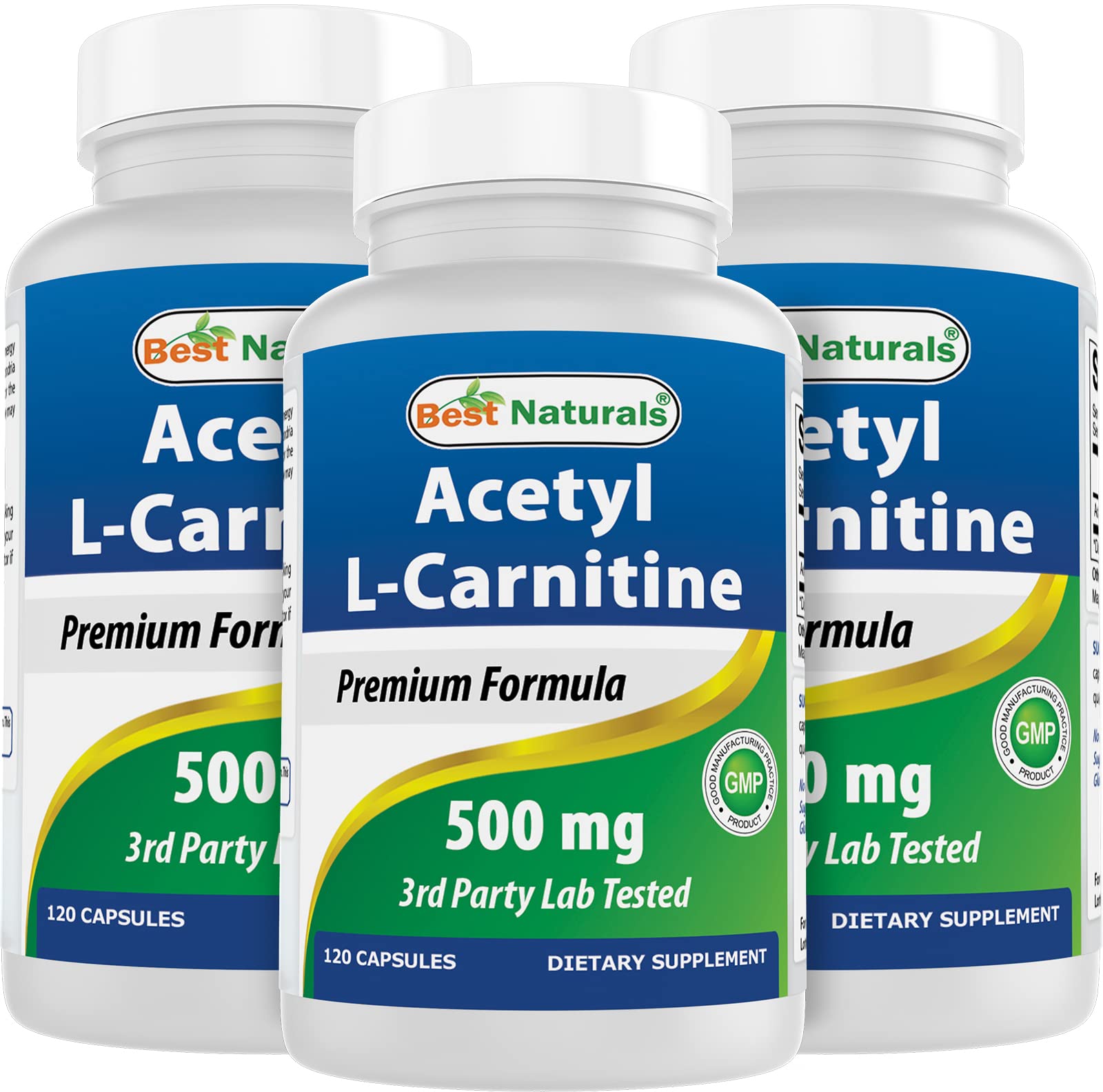 Best Naturals Acetyl L-Carnitine 500mg bottle with 120 capsules