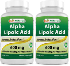 Best Naturals Alpha Lipoic Acid 600 mg bottle label