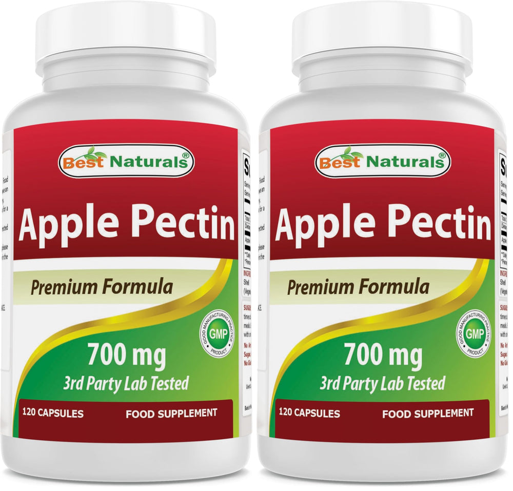 Hero image: Best Naturals Apple Pectin 700 mg, 120 capsules per bottle, pack of 2