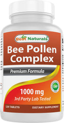 Bottle of Best Naturals Bee Pollen Complex with 120 tablets
