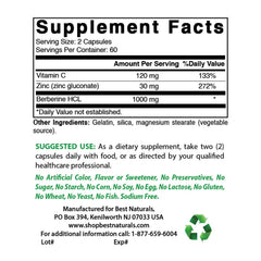 Back of bottle showing supplement facts and directions