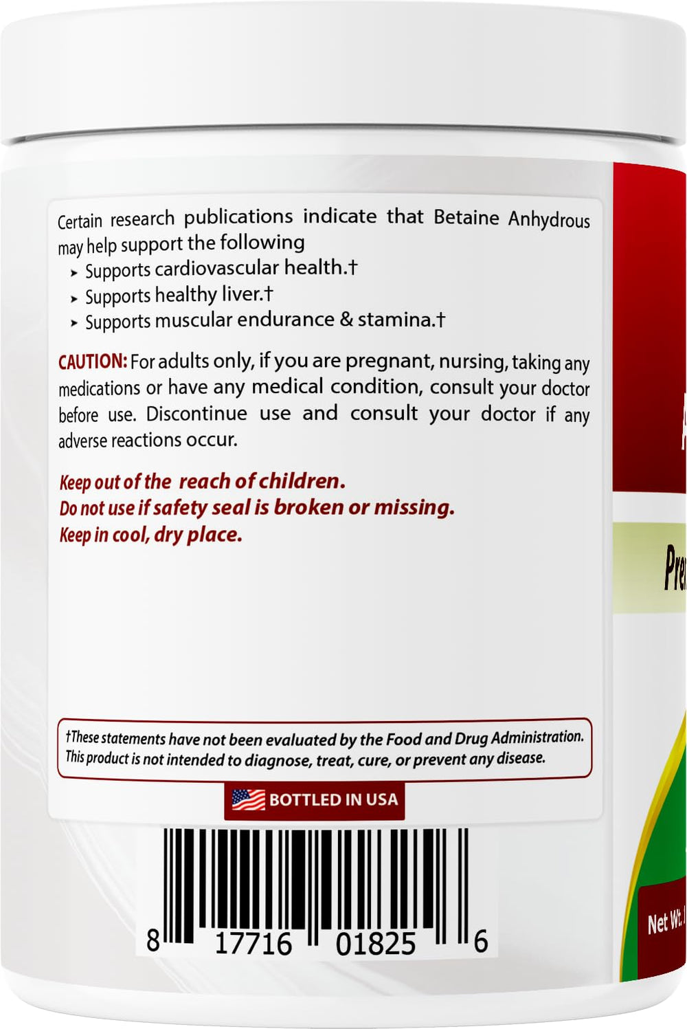 Scoop with Betaine Anhydrous powder for serving