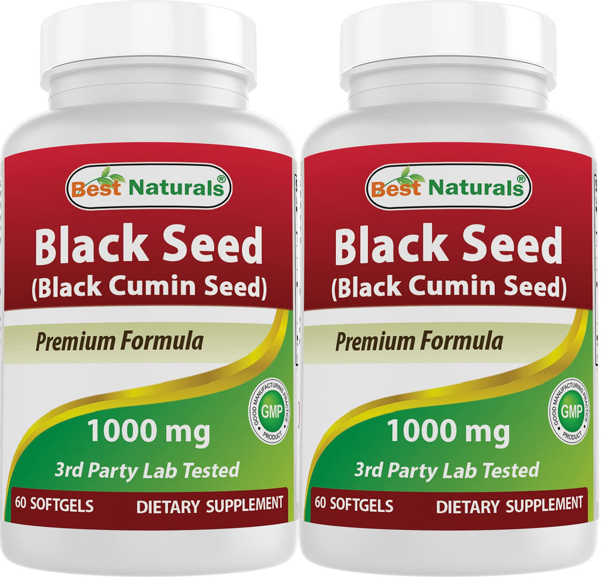 Two Best Naturals Black Seed Oil 2-Pack bottles with label