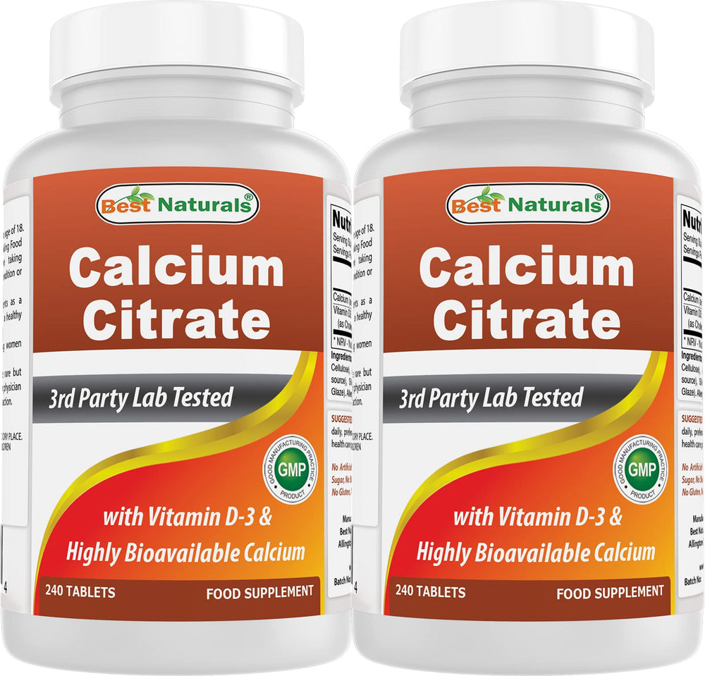 Best Naturals Calcium Citrate with Vitamin D-3 bottle Pack of 2