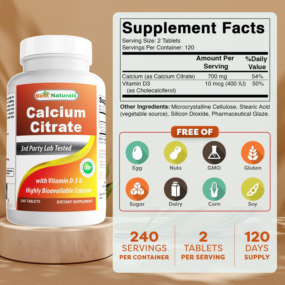 Bottle label showing 240 tablets per bottle