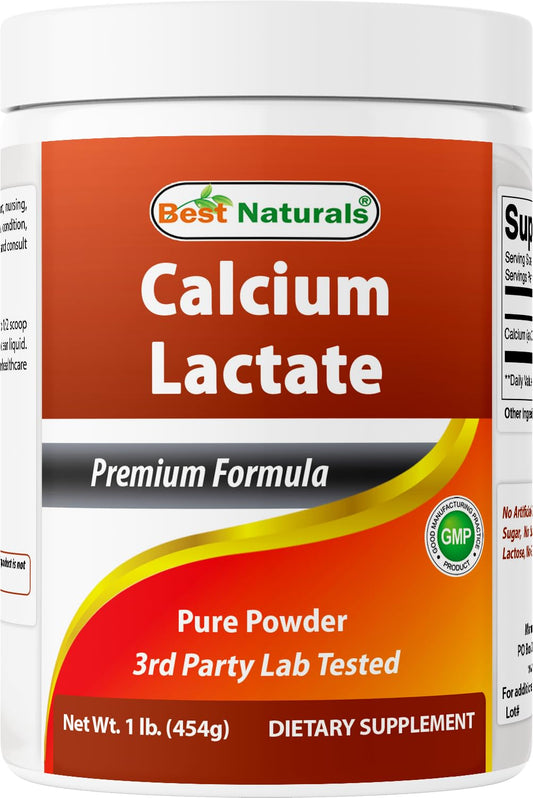 Best Naturals Calcium Lactate Pure Powder 1 lb jar