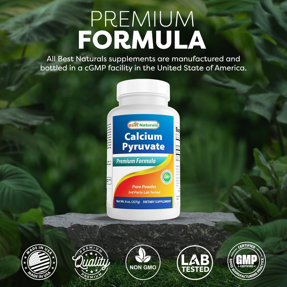 Calcium pyruvate powder with scoop