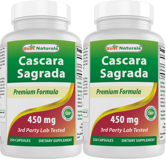 Best Naturals Cascara Sagrada bottle front for gentle digestive support.
