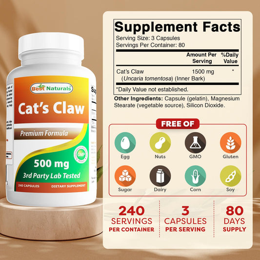 Back of bottle showing supplement facts