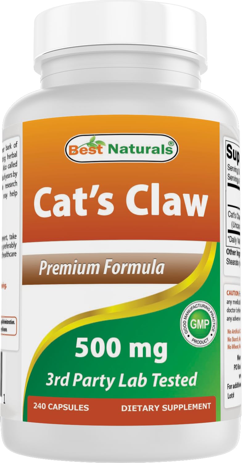 Front view of Best Naturals Cat's Claw Capsule bottle