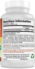Close-up of chromium picolinate tablet (1000 mcg)