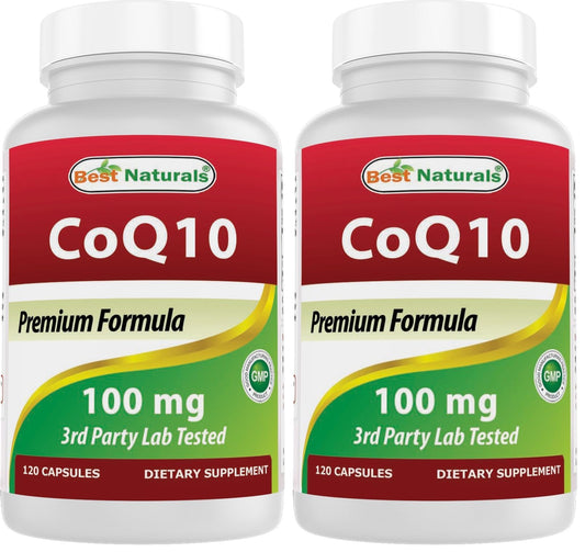 Best Naturals COQ10 100 mg bottle (Pack of 2) - 120 capsules