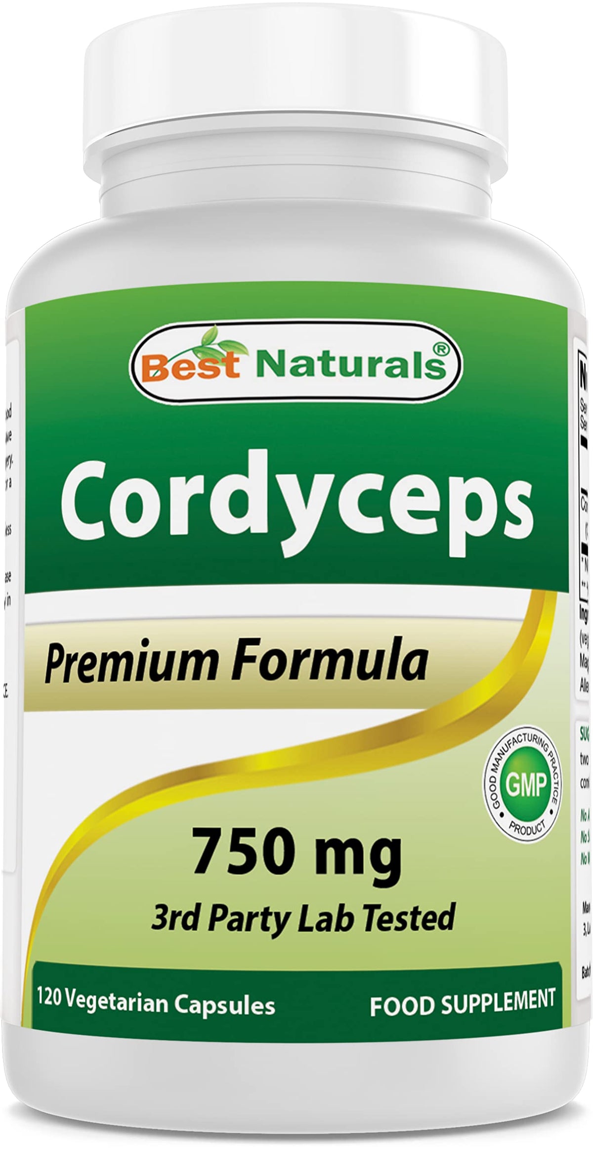 Best Naturals Cordyceps Sinensis Mycelium Powder bottle label