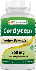 Best Naturals Cordyceps Sinensis Mycelium Powder bottle label