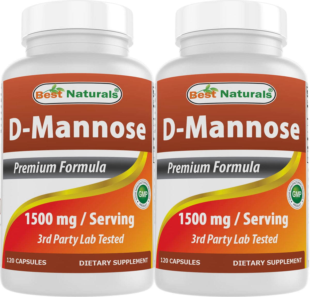 Best Naturals D-Mannose bottle front label showing 1500 mg per serving