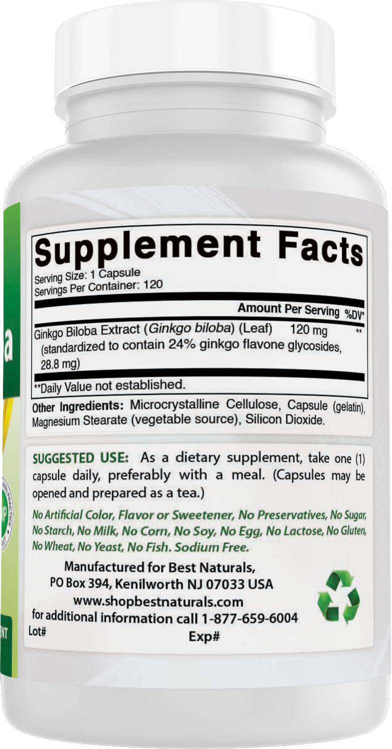 Ginkgo Biloba 120 mg per capsule - ingredient overview