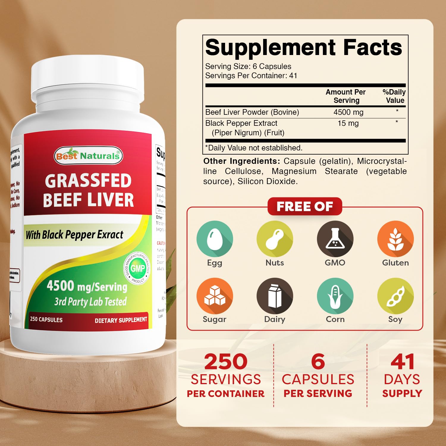 Close-up of bottle label showing 4500 mg per serving