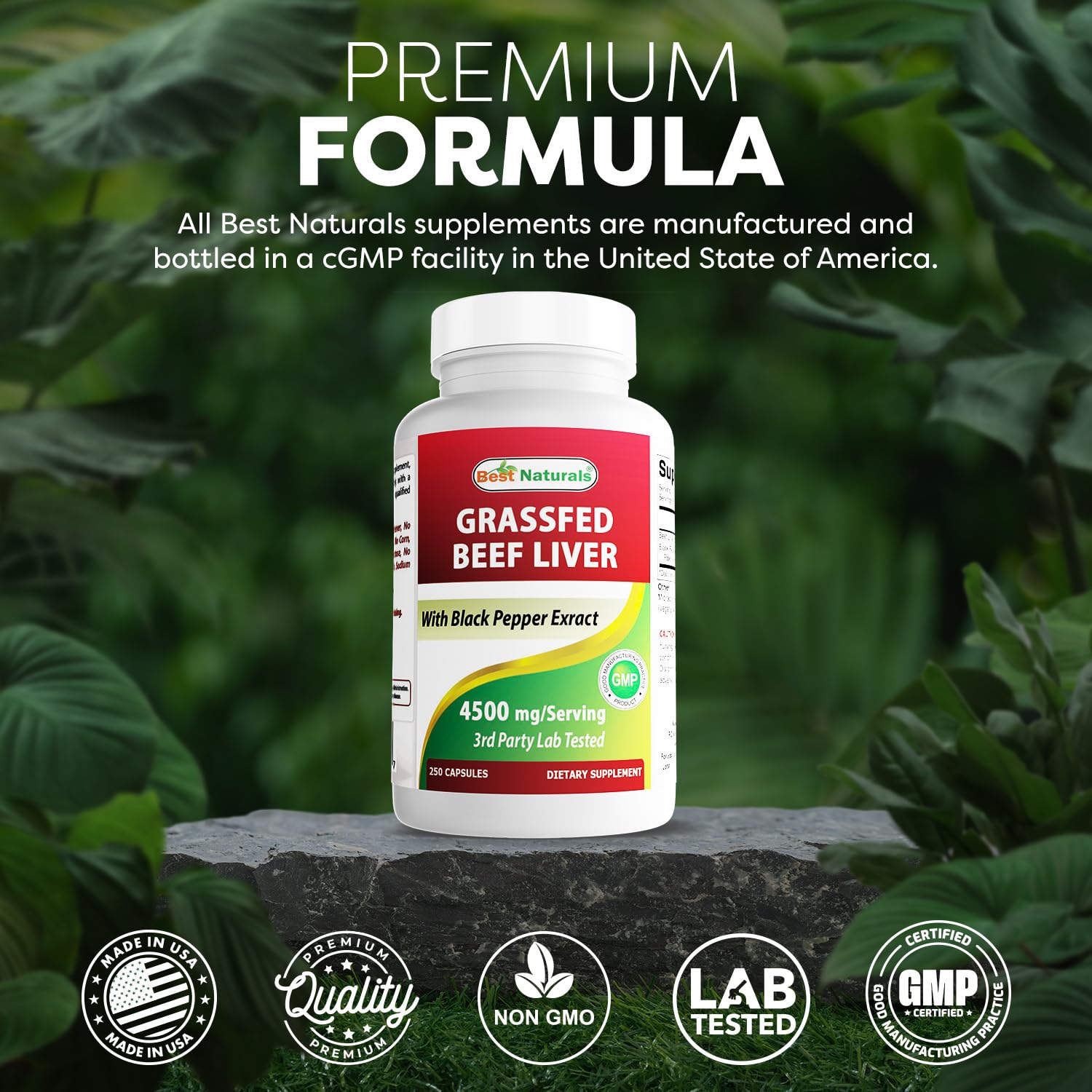 Made in USA GMP compliant facility label