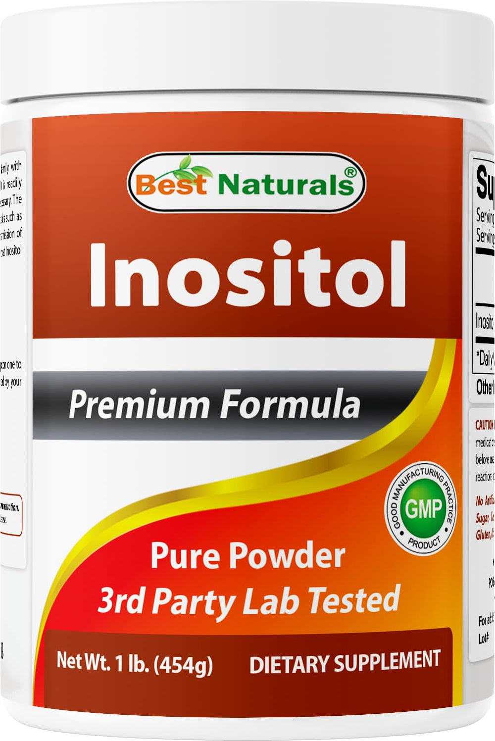 Label for Best Naturals Inositol Powder 1 lb