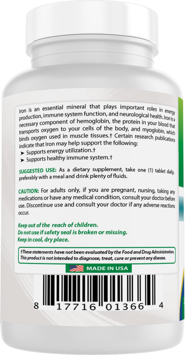 Pack of two bottles of Best Naturals Iron Supplement