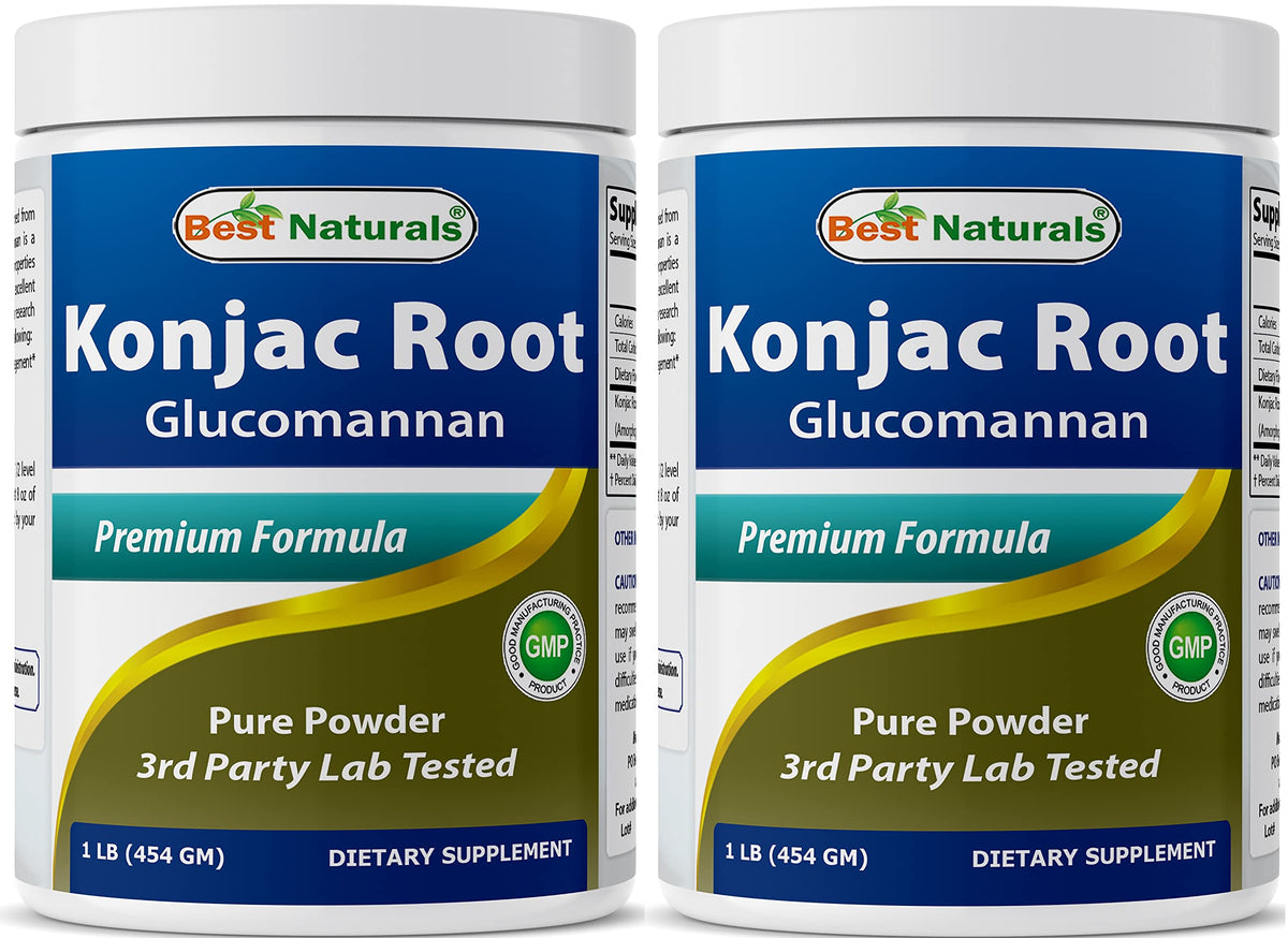 Front view of Best Naturals Konjac Glucomannan 2 Pack bottle