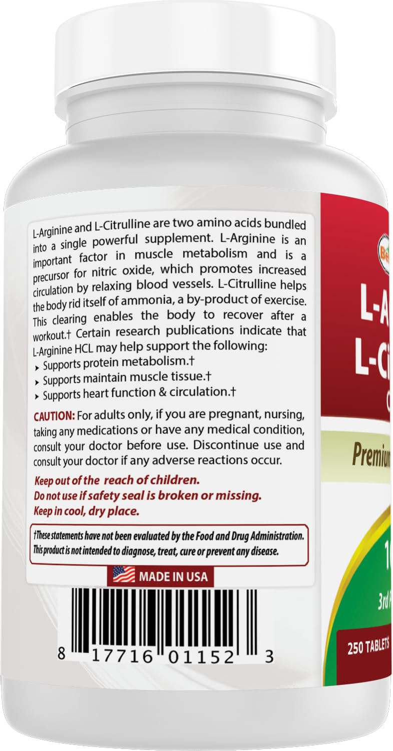 Made in USA facility for Best Naturals L-Arginine L-Citrulline Complex Tablets