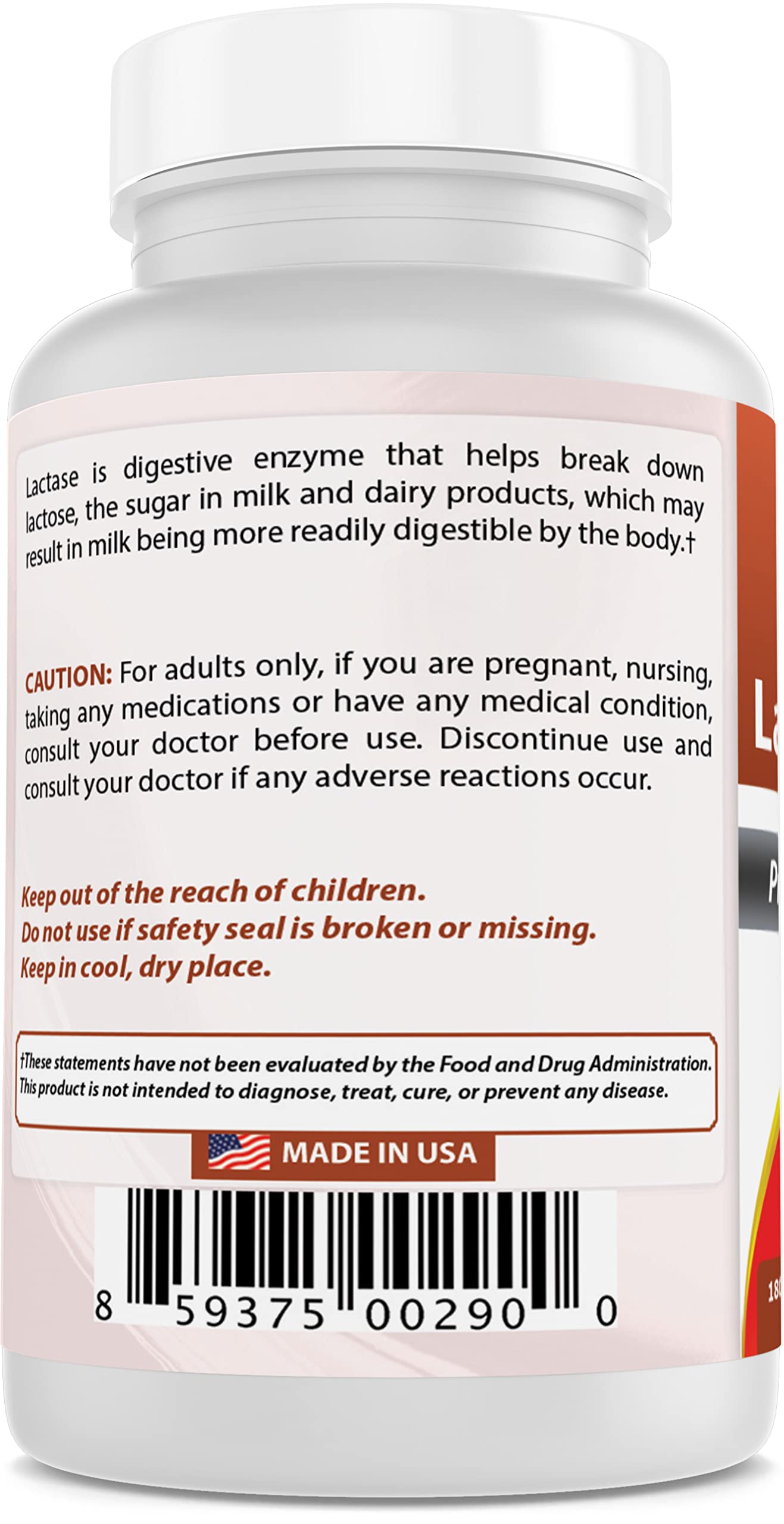 Made in USA stamp for Best Naturals Lactase Enzyme