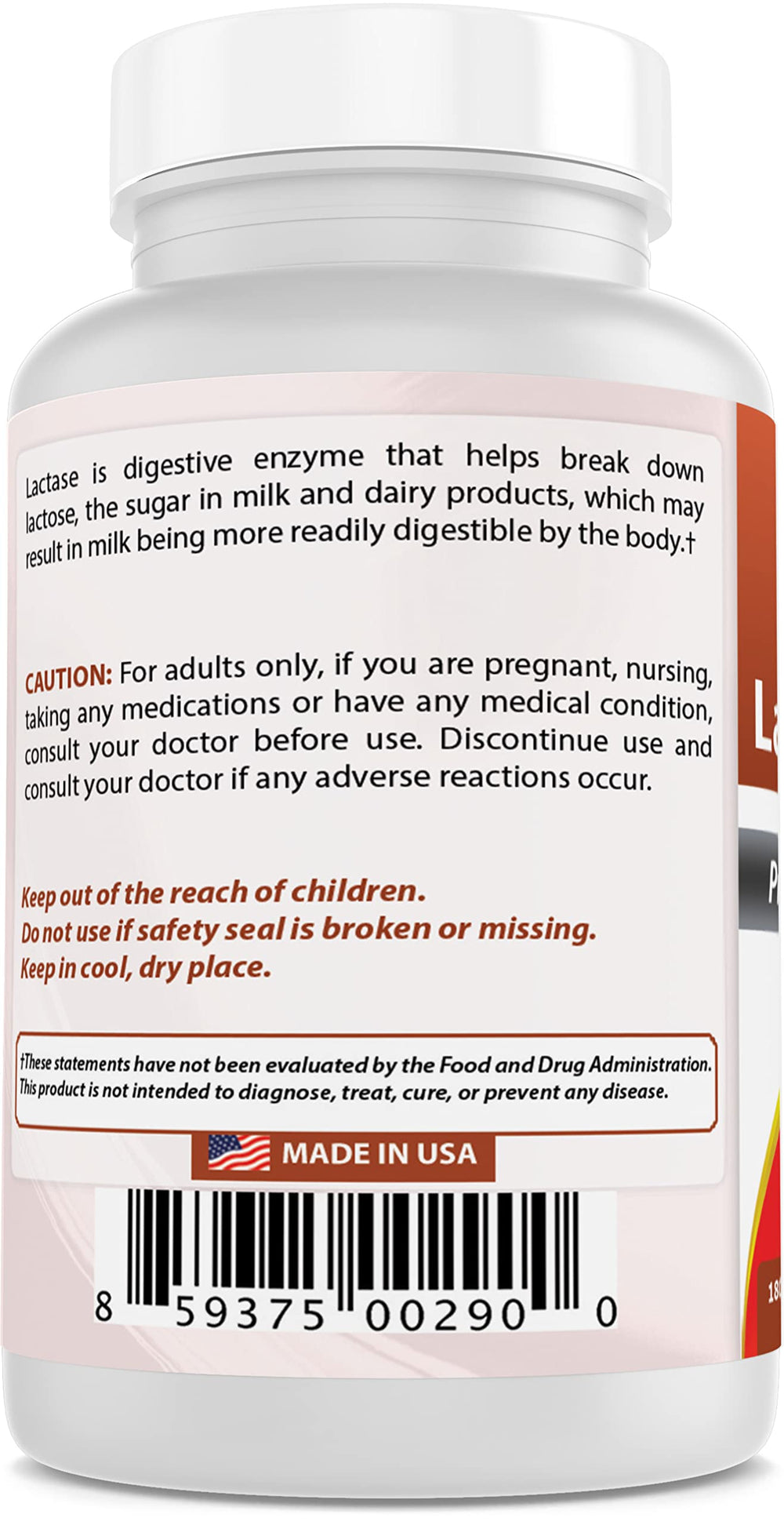 Made in USA stamp for Best Naturals Lactase Enzyme