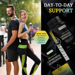 Close-up of Liposomal Berberine capsules bottle label