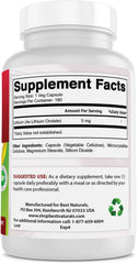 5 mg lithium per tablet graphic for Best Naturals Lithium Orotate
