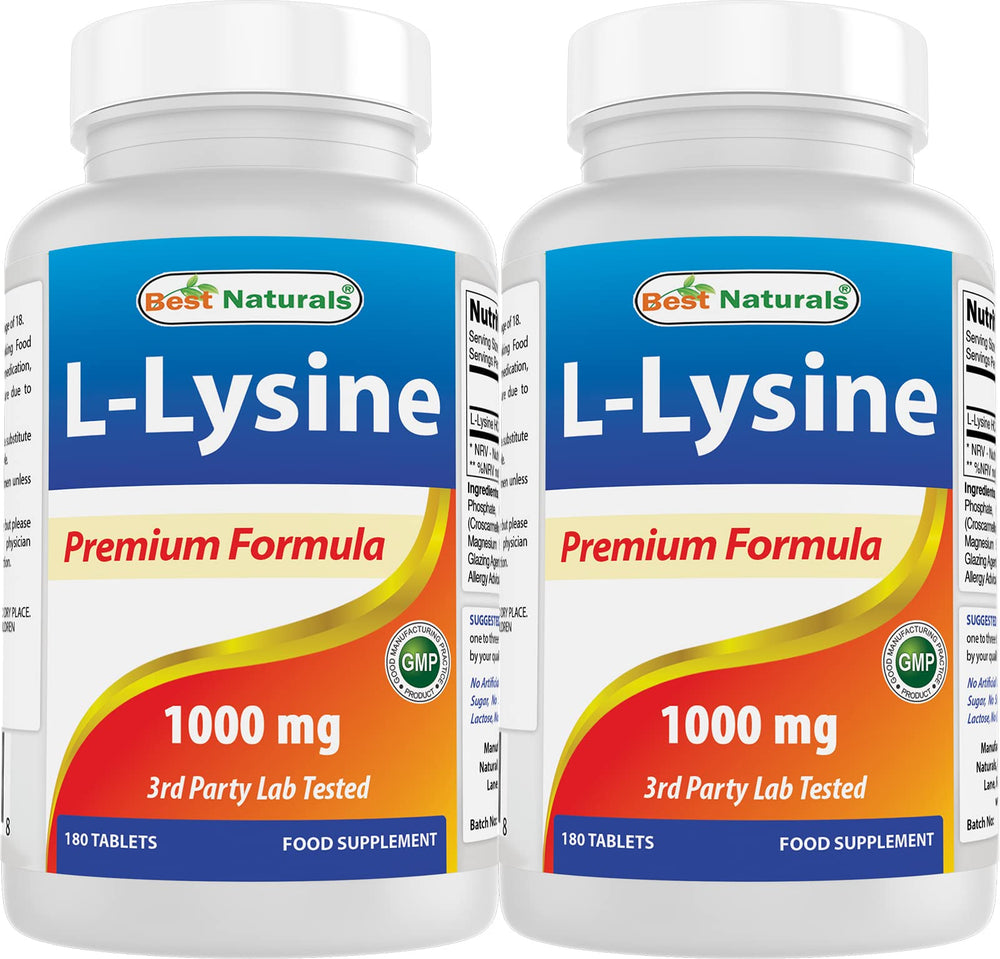 Best Naturals L-Lysine 1000mg bottle front view